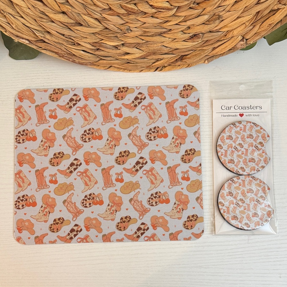 🆕 Matching Mousepad & Car Coasters